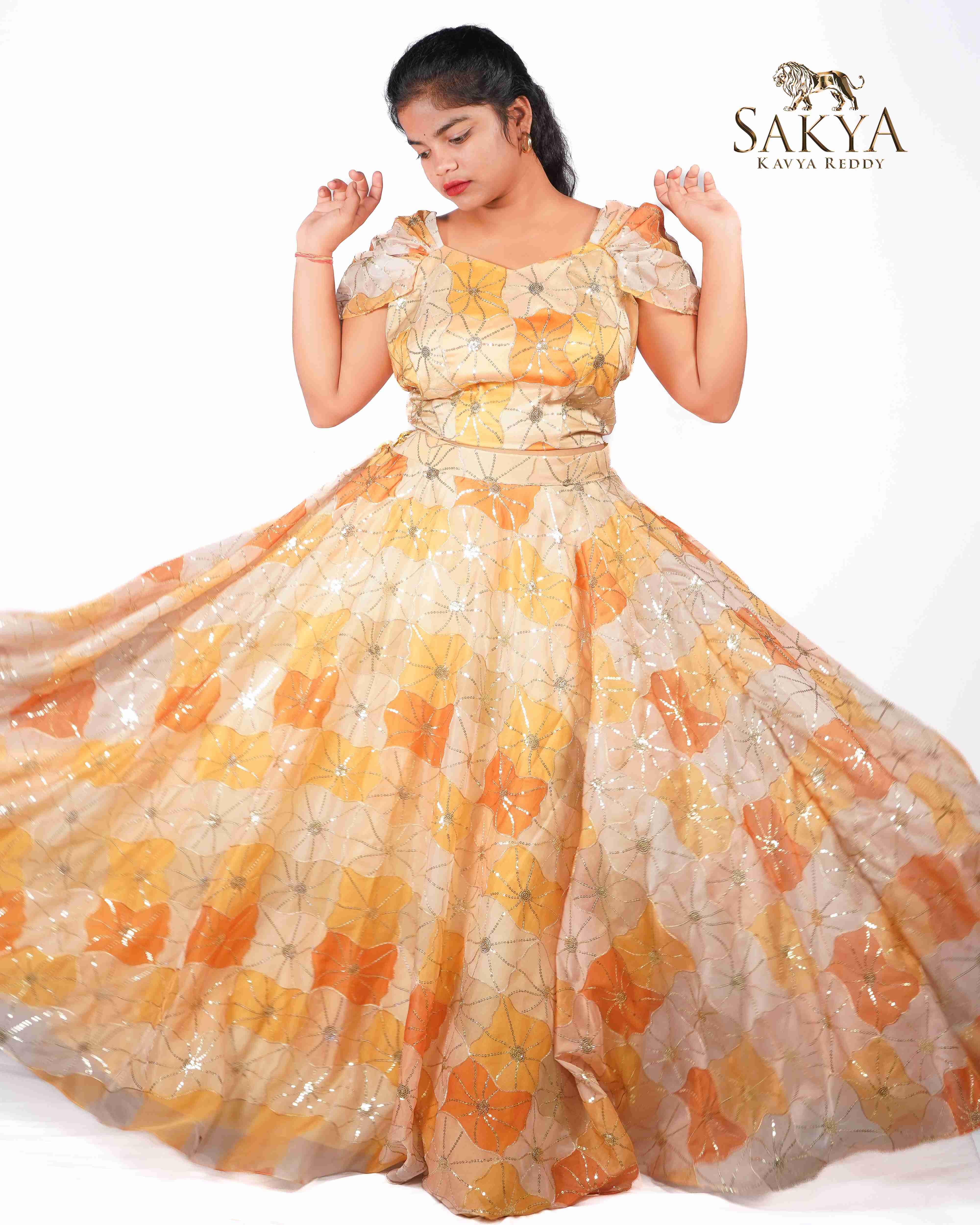 Designer Wear Crop Top & Lehenga